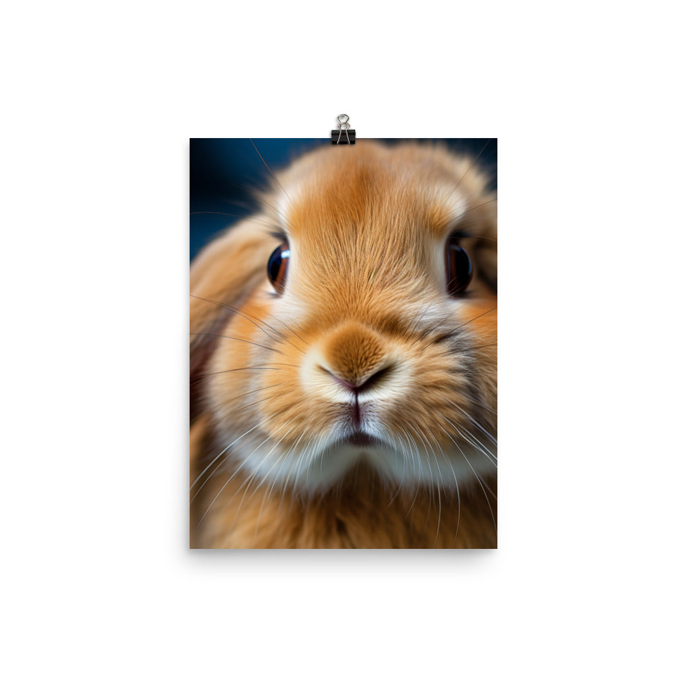 Charming Holland Lop Bunny Photo paper poster - PosterfyAI.com