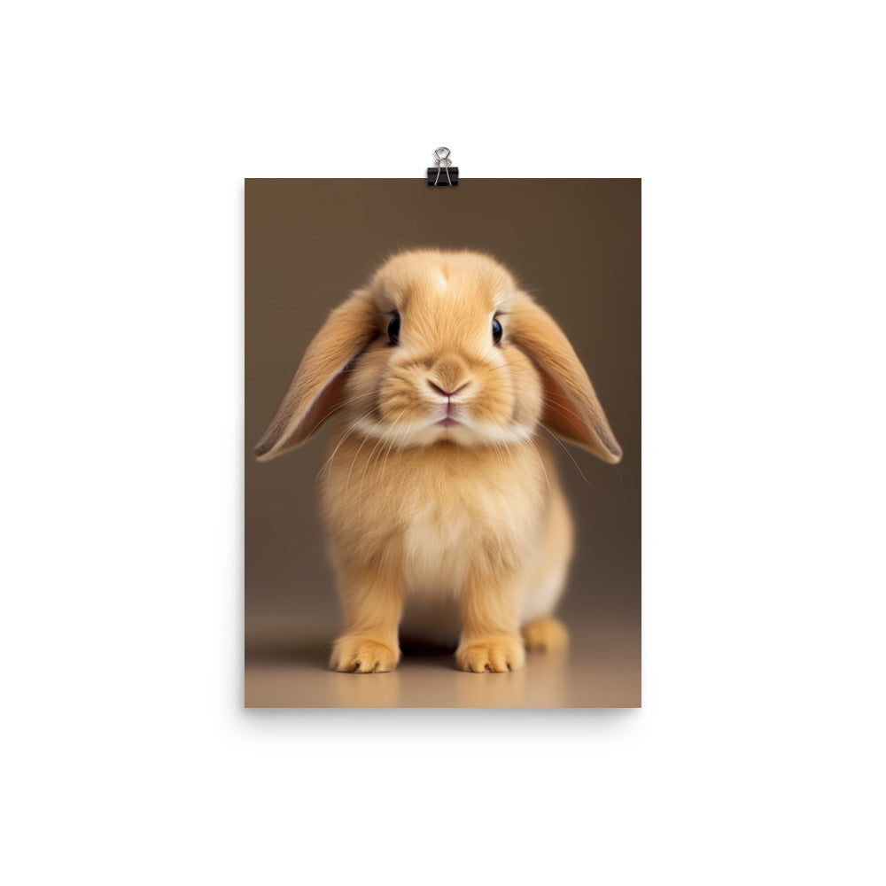 Adorable Holland Lop Bunny Photo paper poster - PosterfyAI.com
