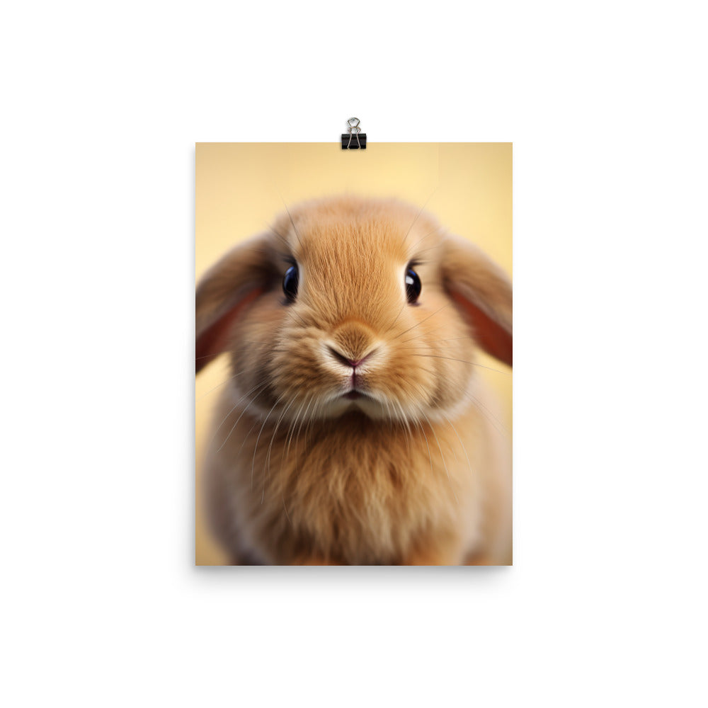 Adorable Holland Lop Bunny Photo paper poster - PosterfyAI.com