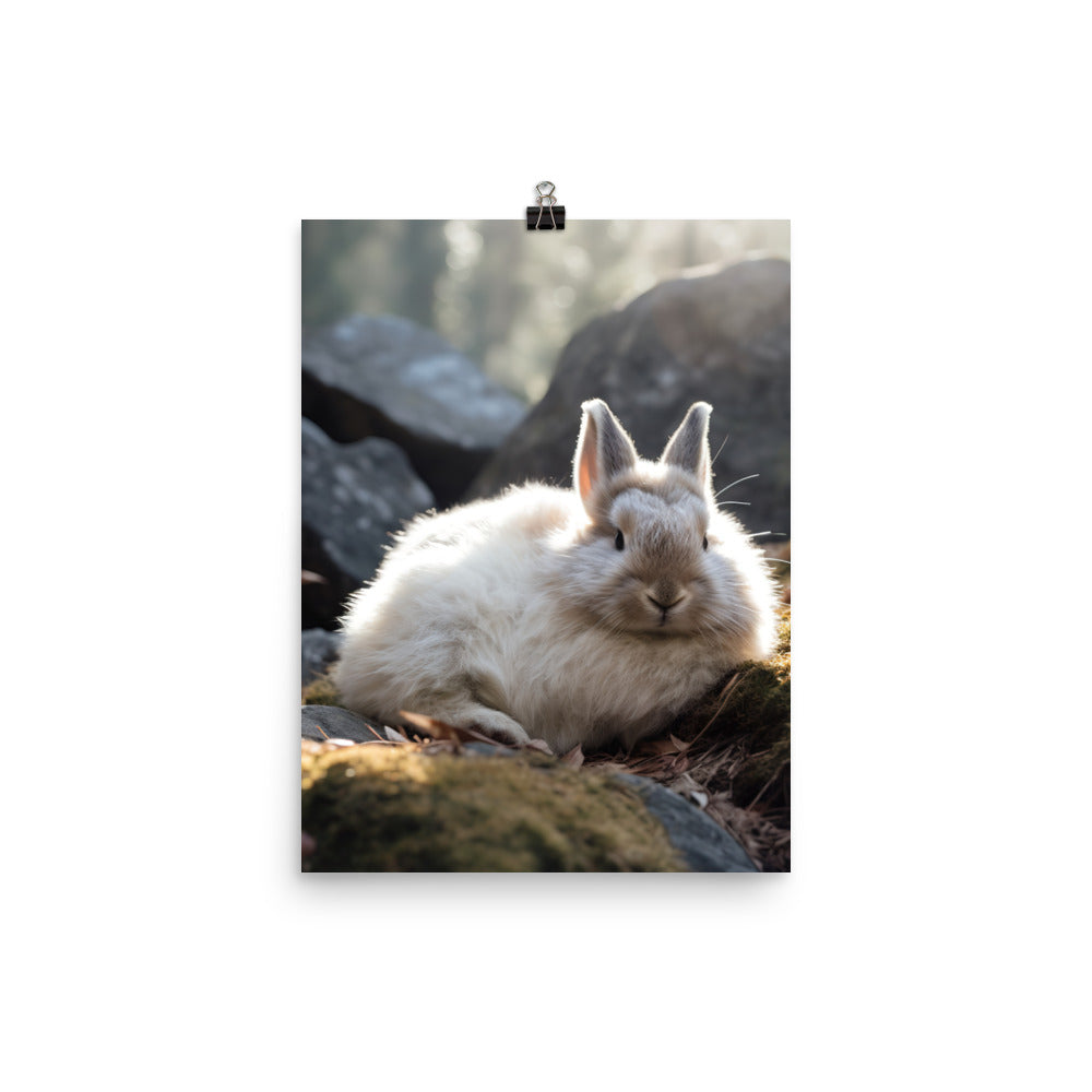 Himalayan Bunny in a Cozy Setting Photo paper poster - PosterfyAI.com