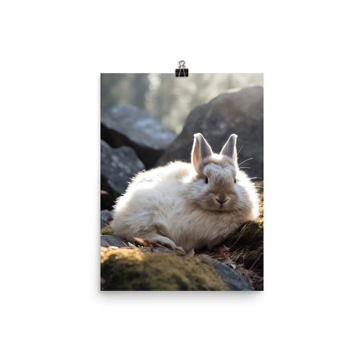 Himalayan Bunny in a Cozy Setting Photo paper poster - PosterfyAI.com