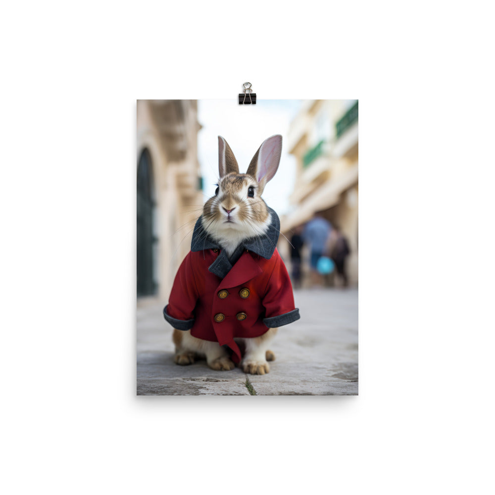 Havana Bunny with a Stylish Pose Photo paper poster - PosterfyAI.com