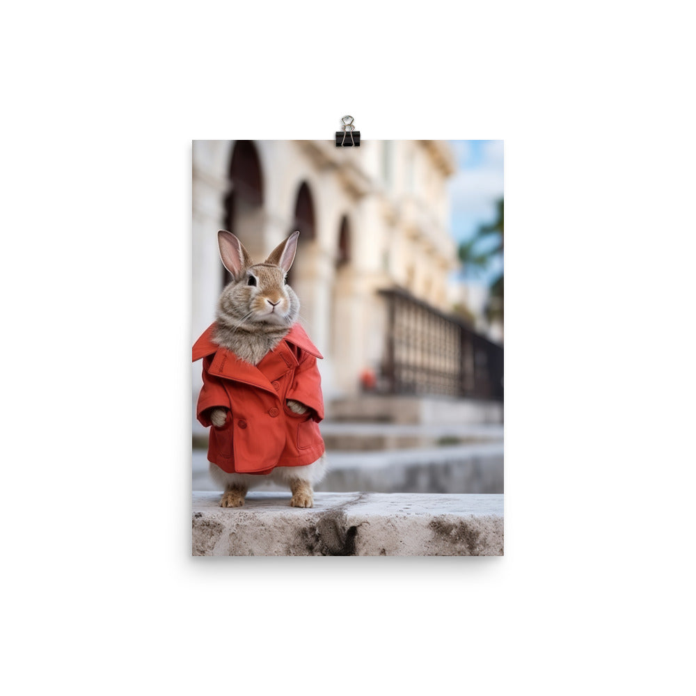 Havana Bunny with a Stylish Pose Photo paper poster - PosterfyAI.com
