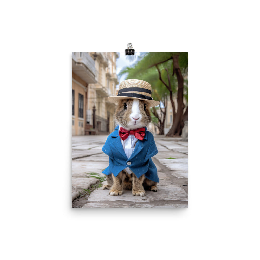 Havana Bunny with a Stylish Pose Photo paper poster - PosterfyAI.com