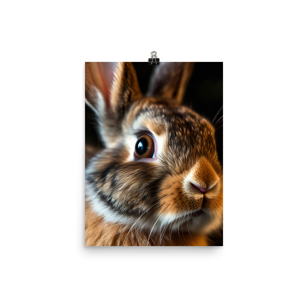Charming Harlequin Bunny Photo paper poster - PosterfyAI.com