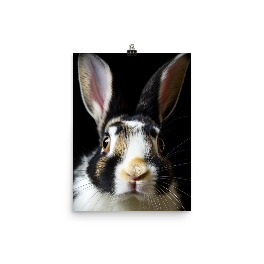 Charming Harlequin Bunny Photo paper poster - PosterfyAI.com