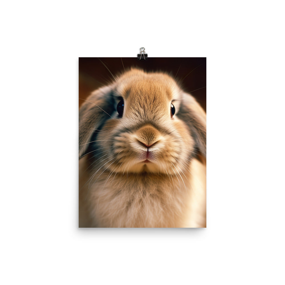 Adorable English Lop Bunny Photo paper poster - PosterfyAI.com