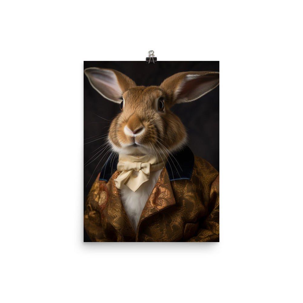 Dutch Bunny with a Stylish Pose Photo paper poster - PosterfyAI.com