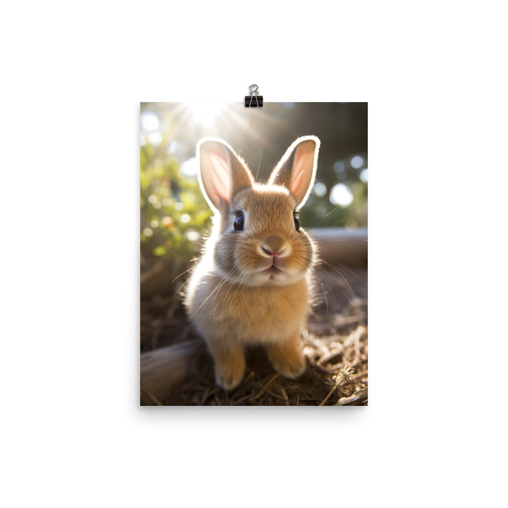 Adorable Californian Bunny Photo paper poster - PosterfyAI.com