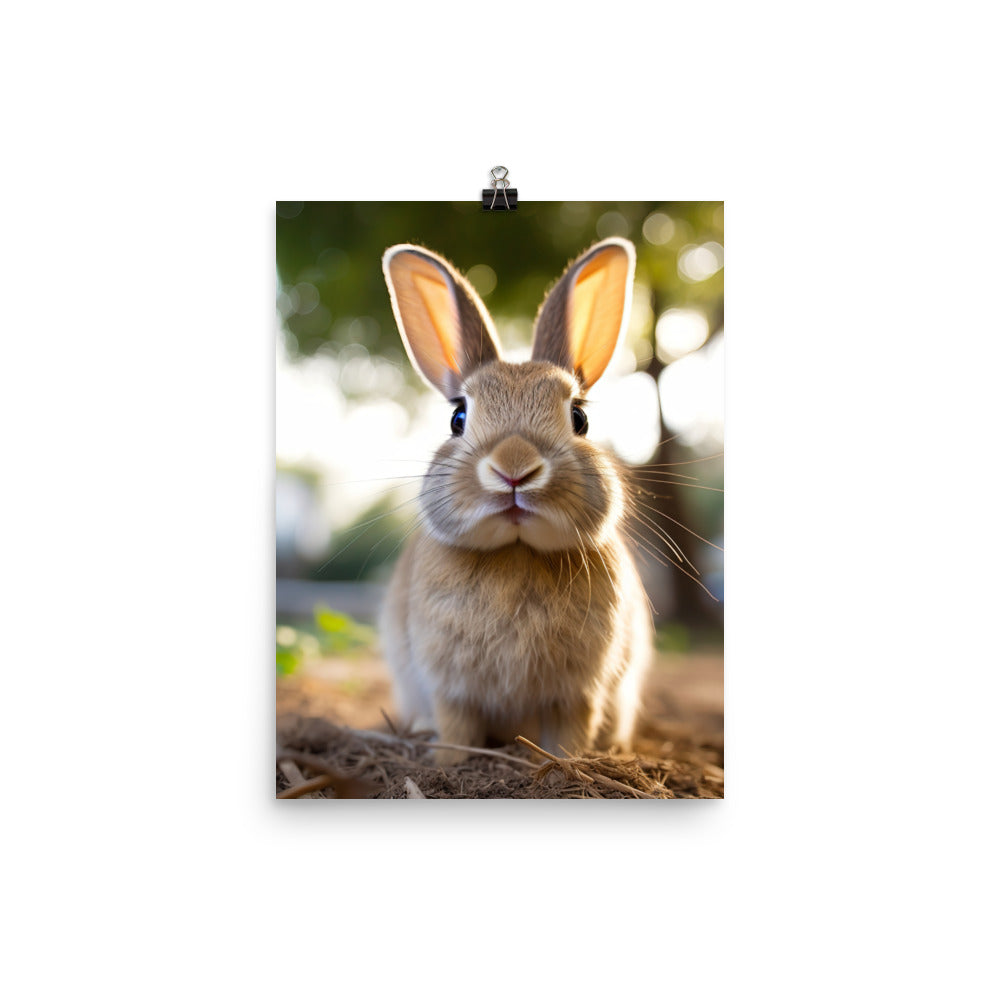 Adorable Californian Bunny Photo paper poster - PosterfyAI.com