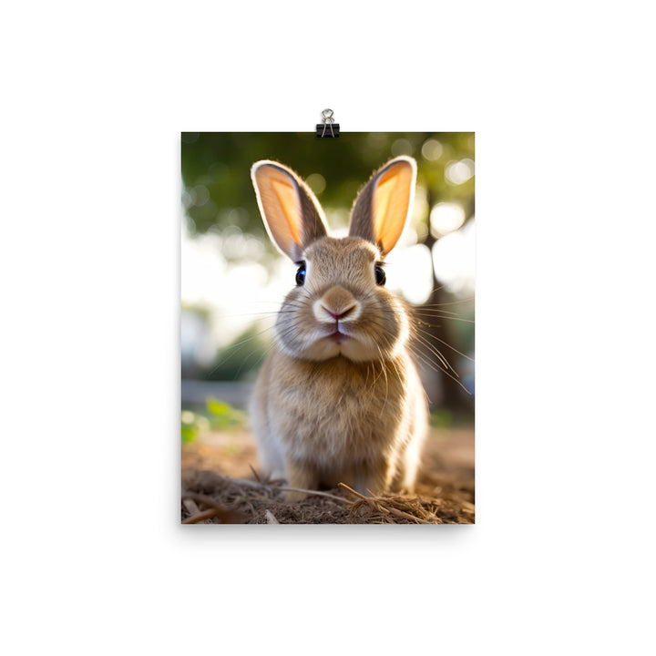 Adorable Californian Bunny Photo paper poster - PosterfyAI.com