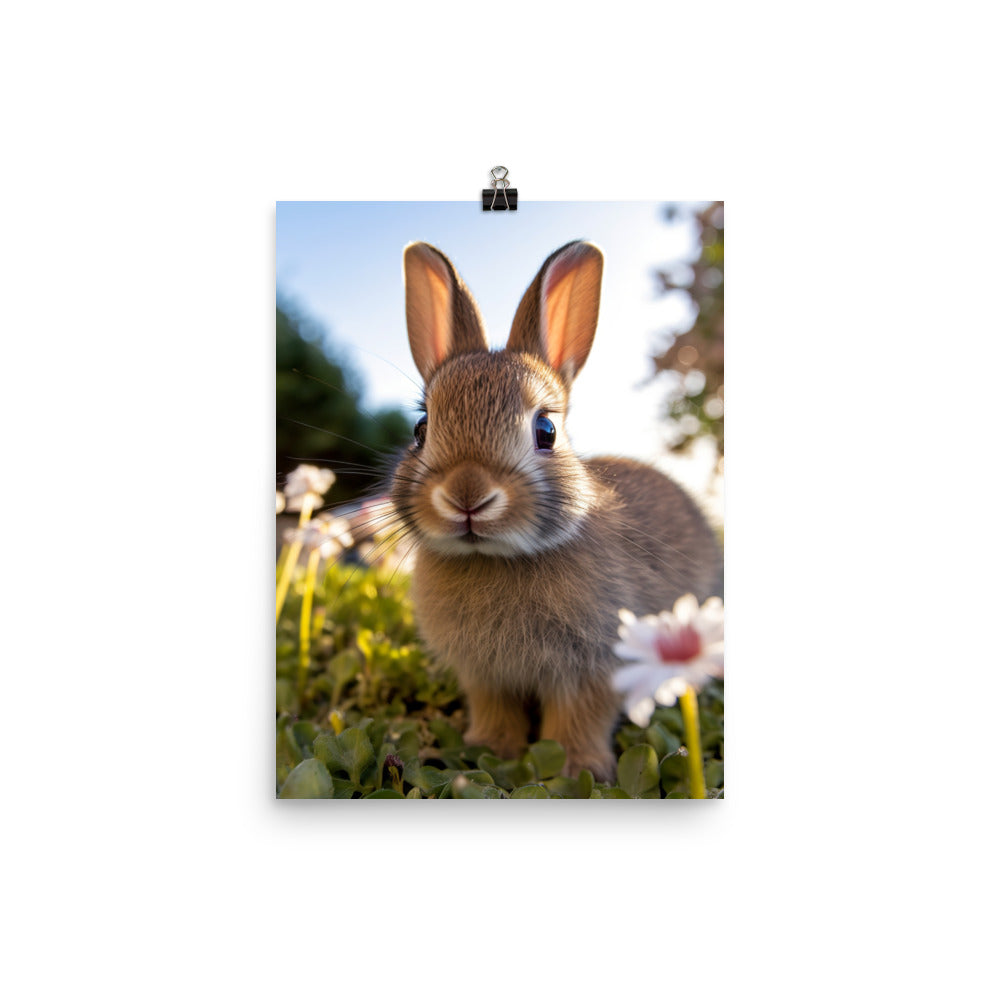 Adorable Californian Bunny Photo paper poster - PosterfyAI.com
