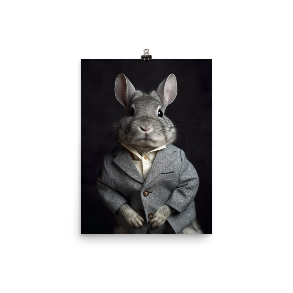 Chinchilla Bunny with a Stylish Pose Photo paper poster - PosterfyAI.com