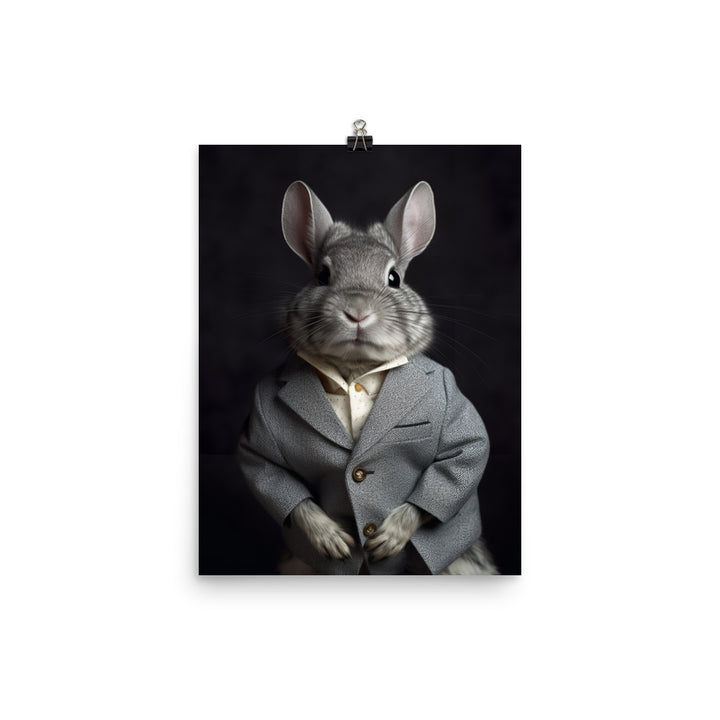 Chinchilla Bunny with a Stylish Pose Photo paper poster - PosterfyAI.com