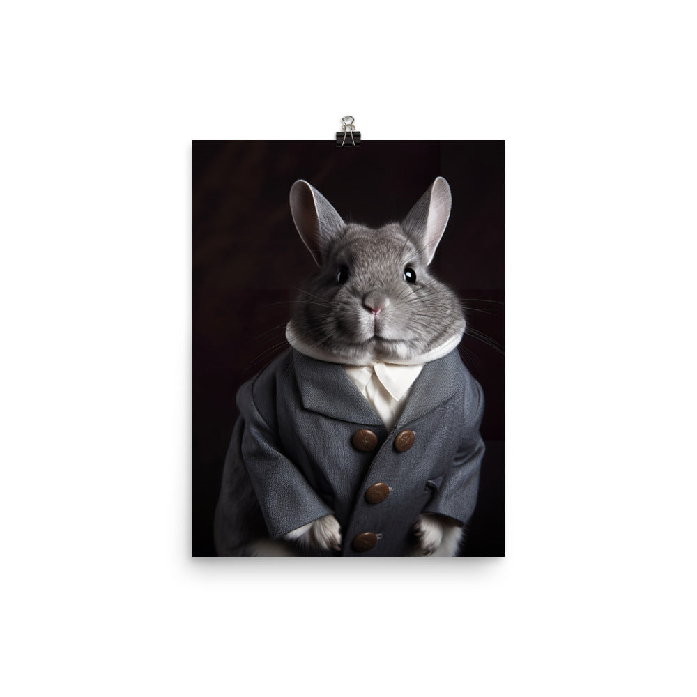 Chinchilla Bunny with a Stylish Pose Photo paper poster - PosterfyAI.com
