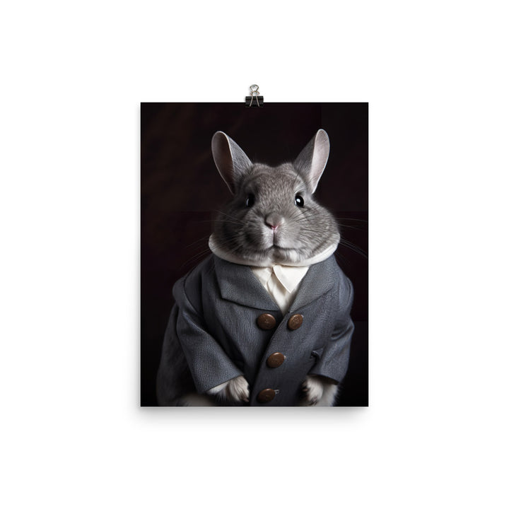 Chinchilla Bunny with a Stylish Pose Photo paper poster - PosterfyAI.com
