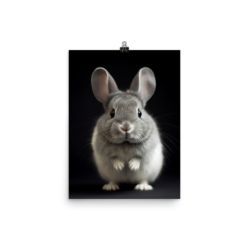 Adorable Chinchilla Bunny Photo paper poster - PosterfyAI.com
