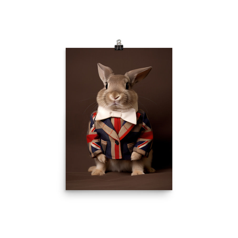 Britannia Petite Bunny with a Stylish Pose Photo paper poster - PosterfyAI.com