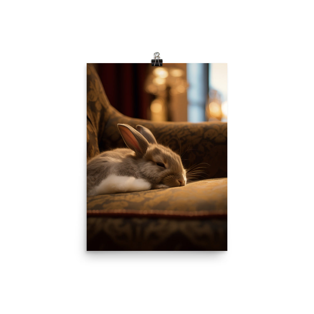 Britannia Petite Bunny in a Cozy Setting Photo paper poster - PosterfyAI.com