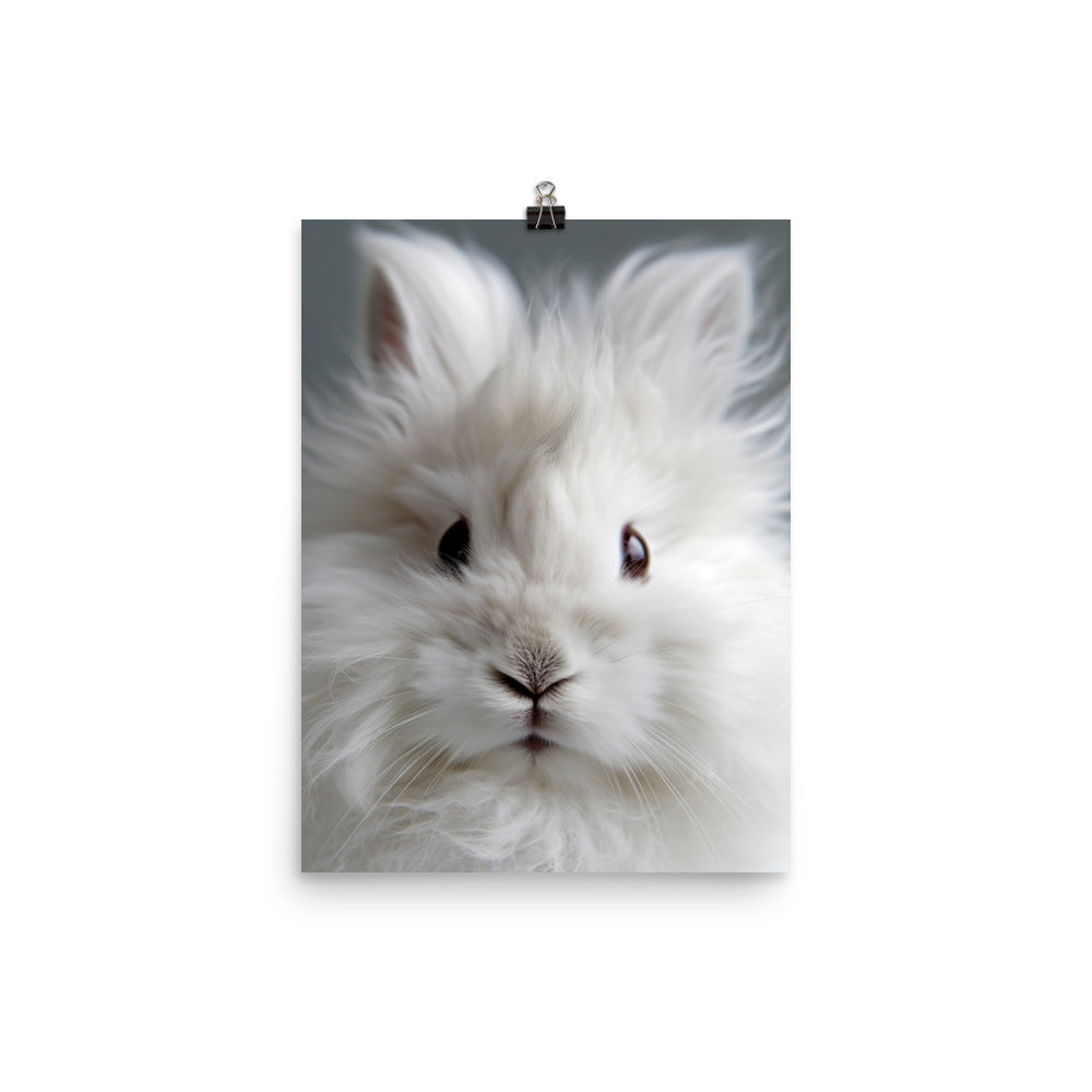 Fluffy Angora Bunny Photo paper poster - PosterfyAI.com