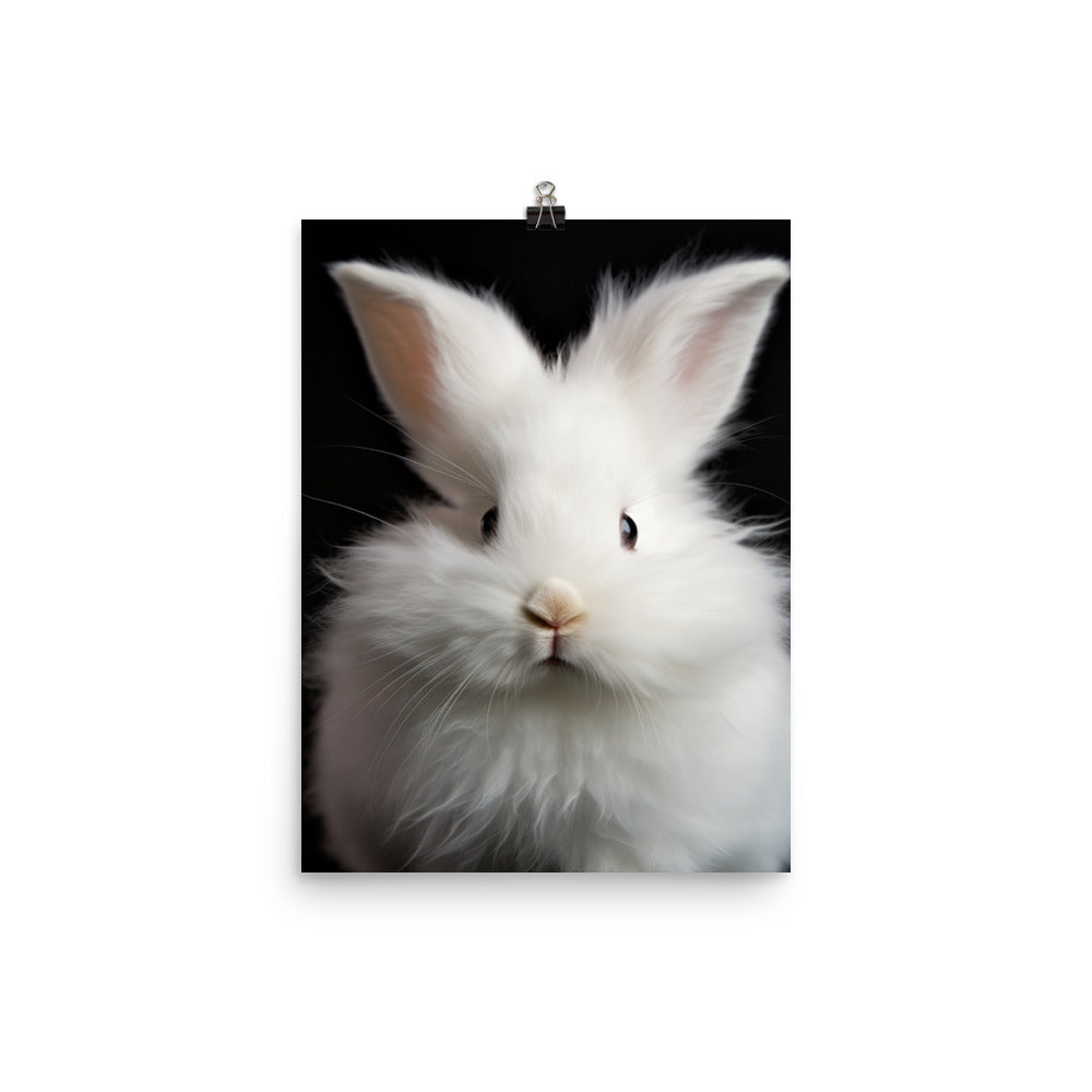 Fluffy Angora Bunny Photo paper poster - PosterfyAI.com