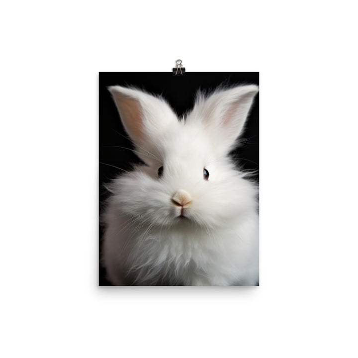 Fluffy Angora Bunny Photo paper poster - PosterfyAI.com