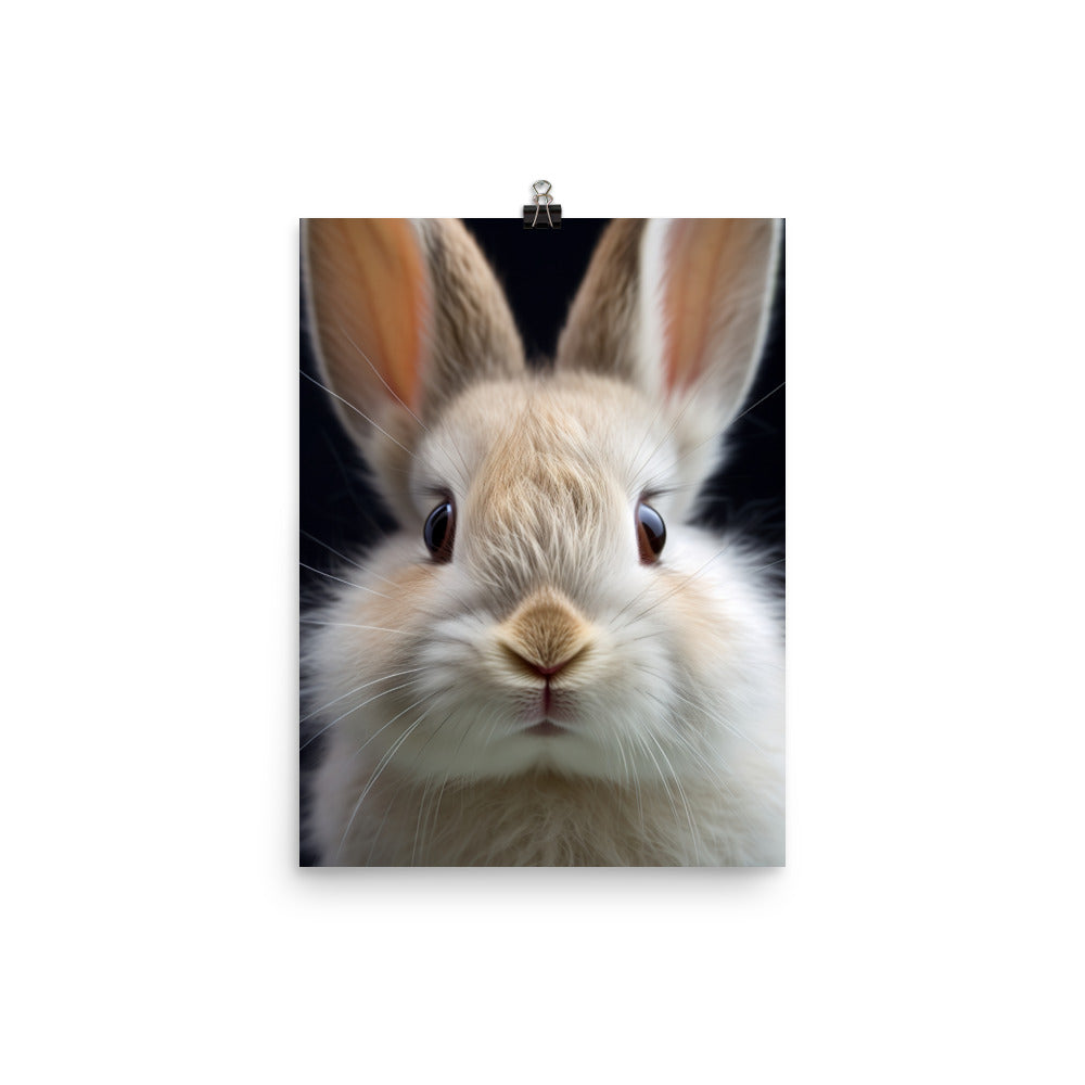 Portrait of a Fluffy American Bunny Photo paper poster - PosterfyAI.com