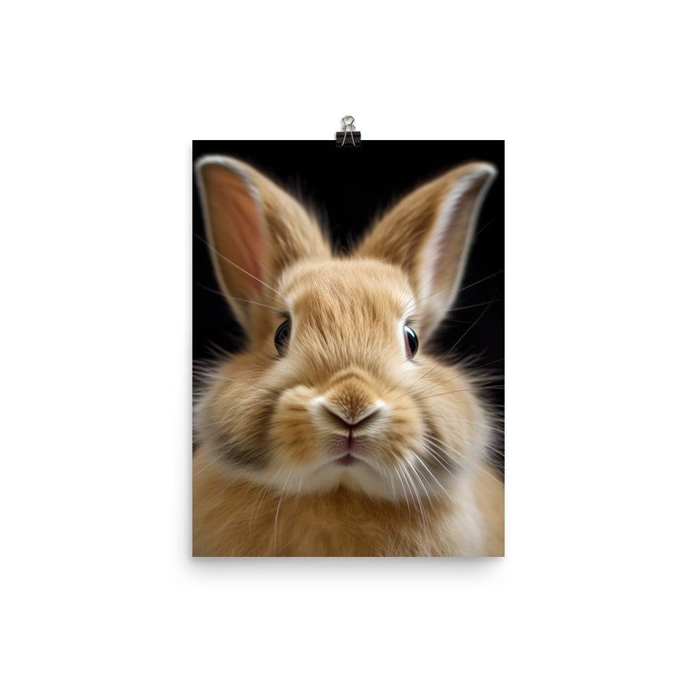 Portrait of a Fluffy American Bunny Photo paper poster - PosterfyAI.com