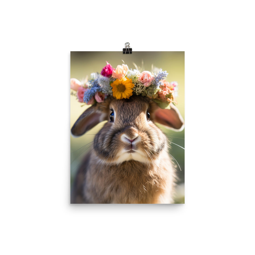 American Bunny with a Crown Photo paper poster - PosterfyAI.com