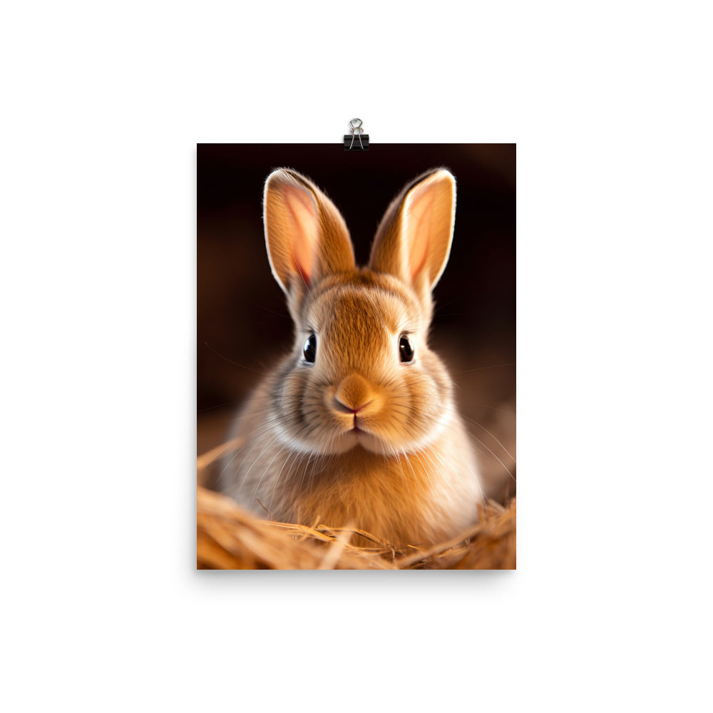 Adorable American Bunny Photo paper poster - PosterfyAI.com