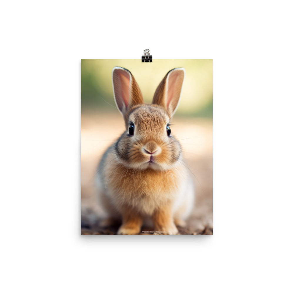 Adorable American Bunny Photo paper poster - PosterfyAI.com