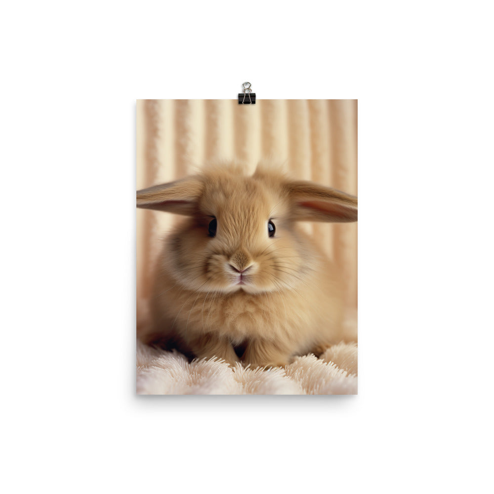 Adorable American Bunny Photo paper poster - PosterfyAI.com