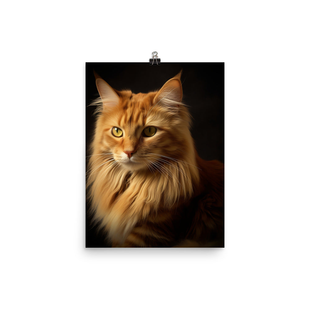Timeless Appeal of Manx Cat Photo paper poster - PosterfyAI.com