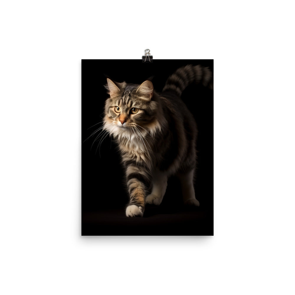 Playfulness of Manx Cat Photo paper poster - PosterfyAI.com