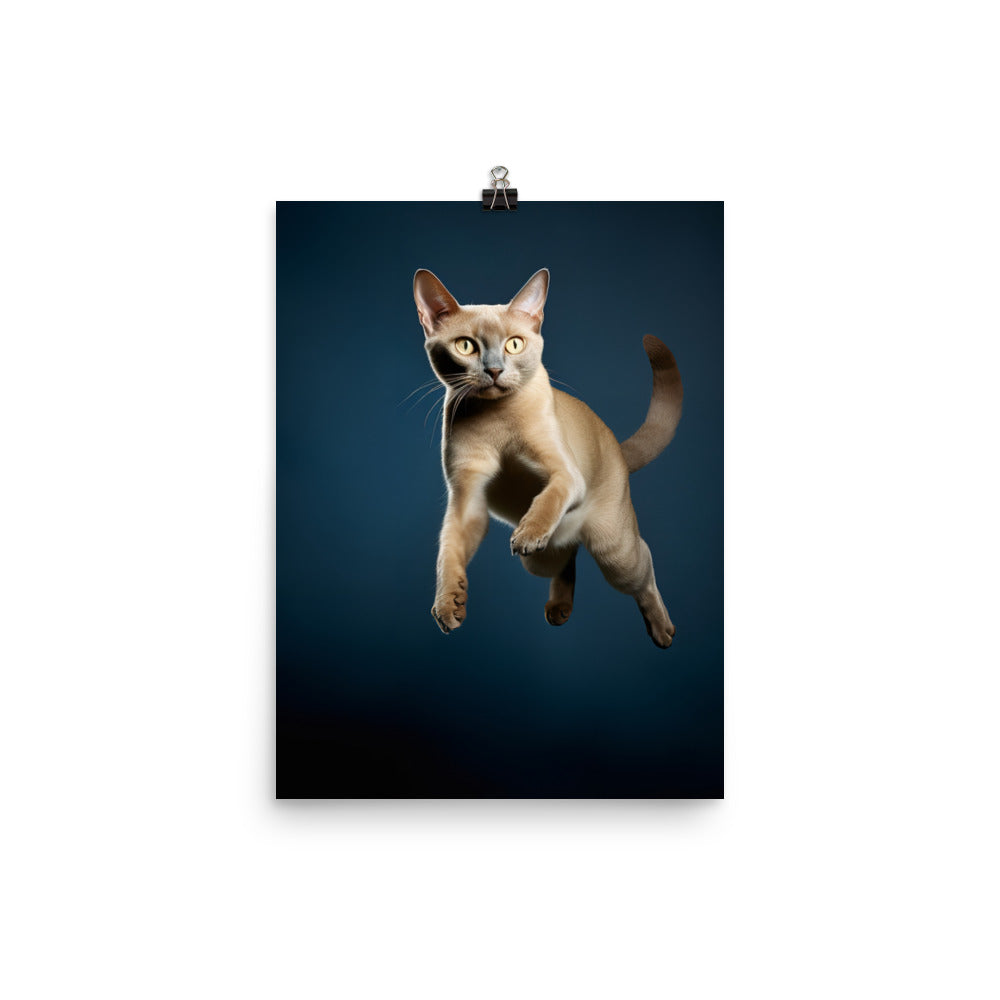 Graceful Movements of Burmese Cat Photo paper poster - PosterfyAI.com