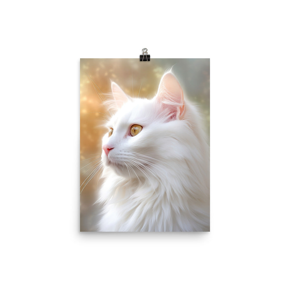 Turkish Angora Cat Photo paper poster - PosterfyAI.com