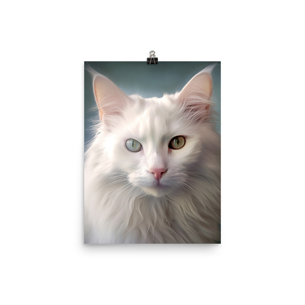 Turkish Angora Cat Photo paper poster - PosterfyAI.com