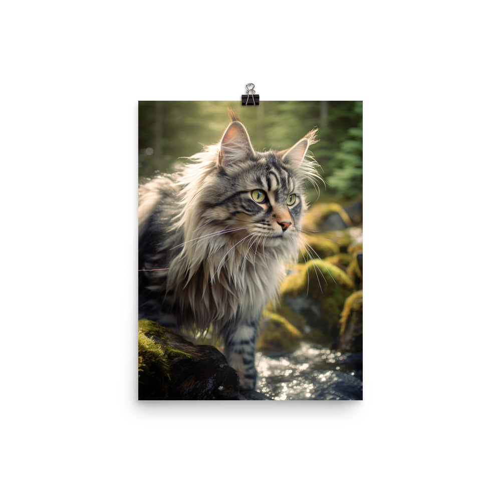 Norwegian Forest Cat Photo paper poster - PosterfyAI.com
