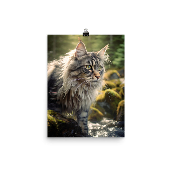 Norwegian Forest Cat Photo paper poster - PosterfyAI.com