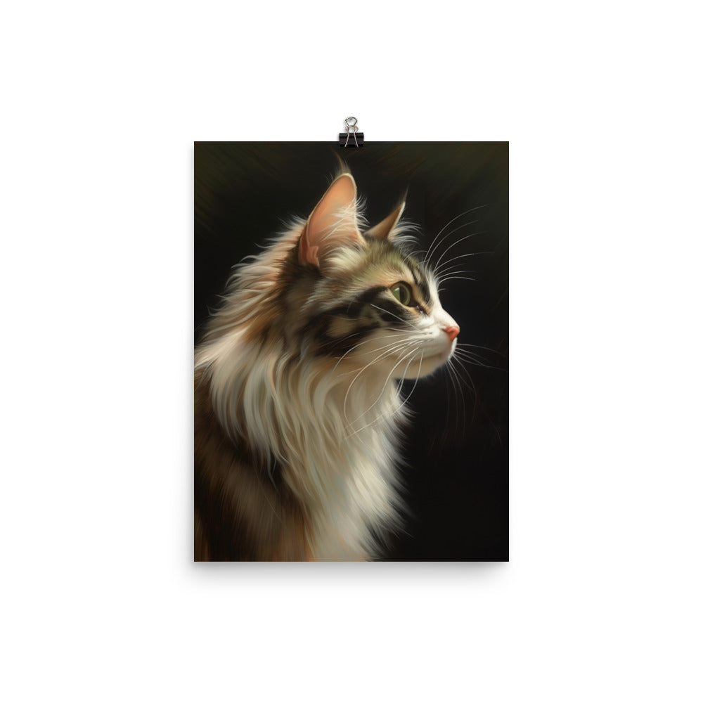 Norwegian Forest Cat Photo paper poster - PosterfyAI.com