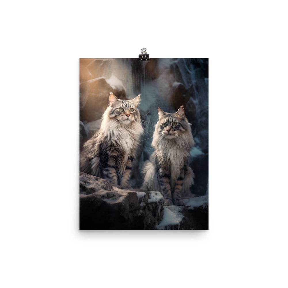 Norwegian Forest Cat Photo paper poster - PosterfyAI.com
