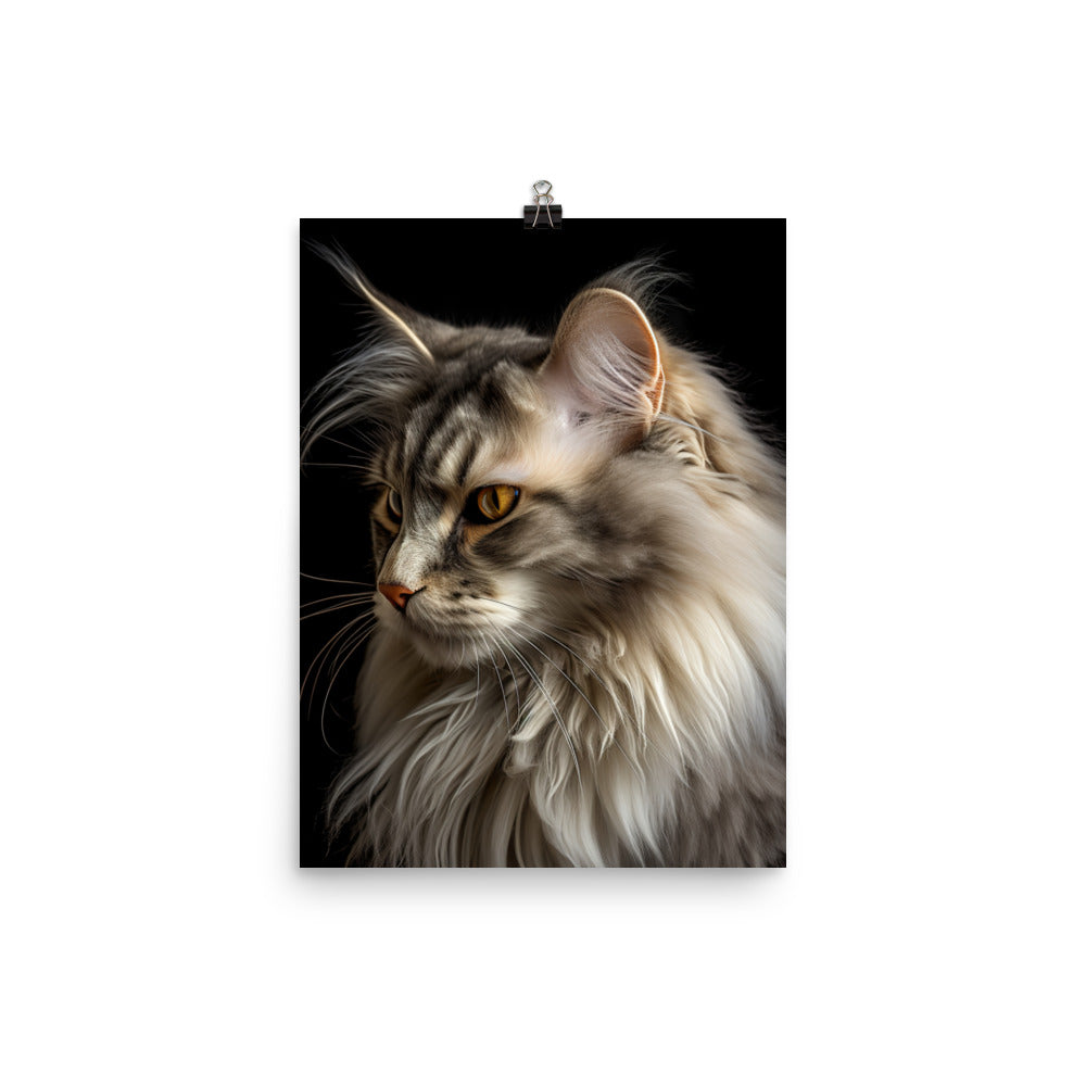 Norwegian Forest Cat Photo paper poster - PosterfyAI.com