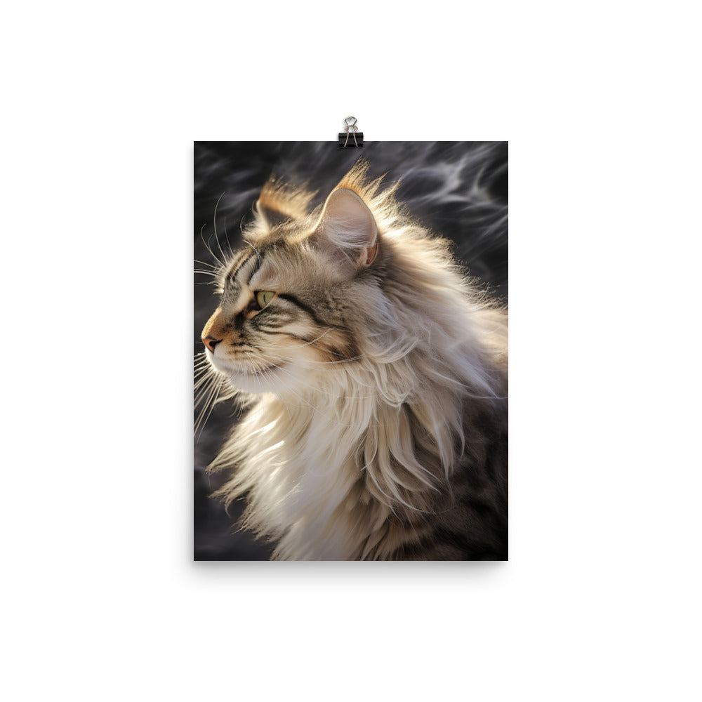 Norwegian Forest Cat Photo paper poster - PosterfyAI.com