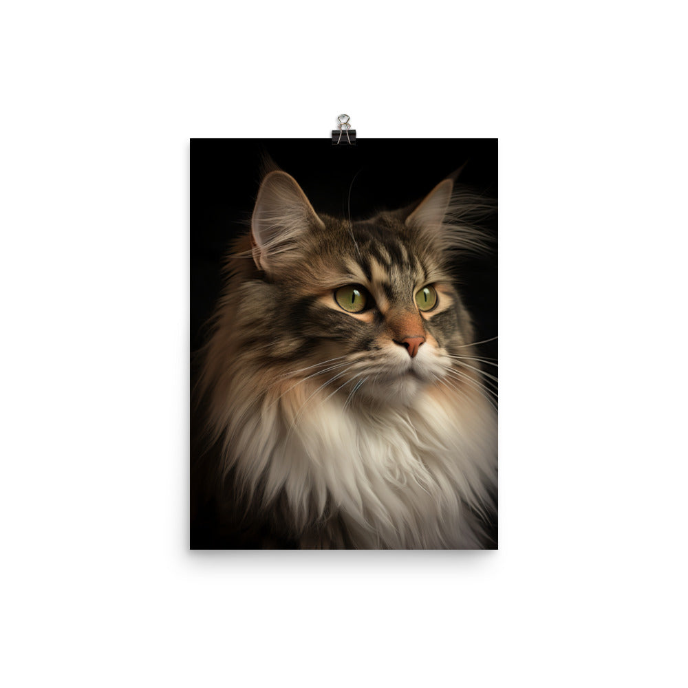 Norwegian Forest Cat Photo paper poster - PosterfyAI.com