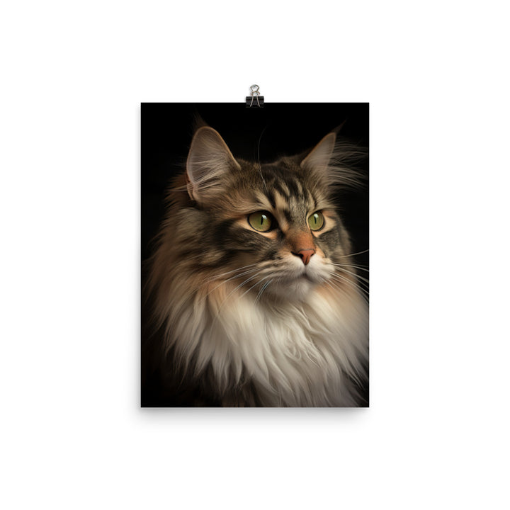Norwegian Forest Cat Photo paper poster - PosterfyAI.com