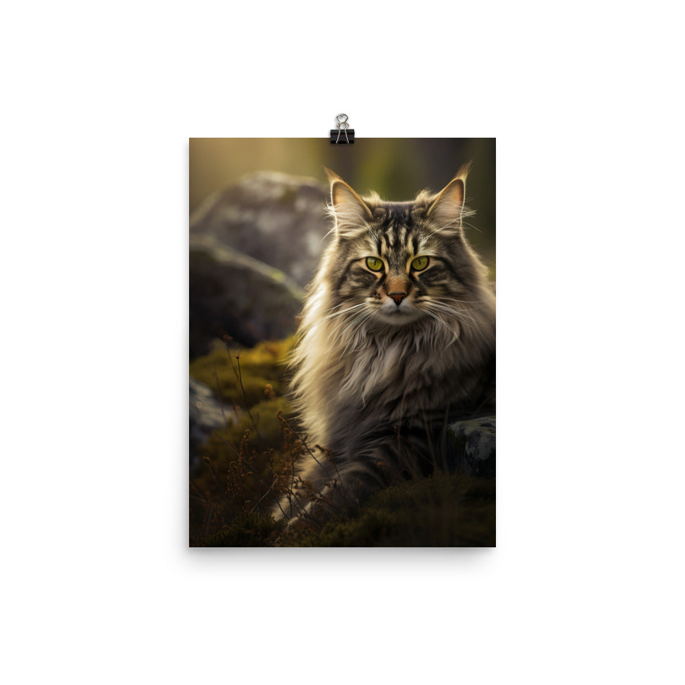 Norwegian Forest Cat Photo paper poster - PosterfyAI.com