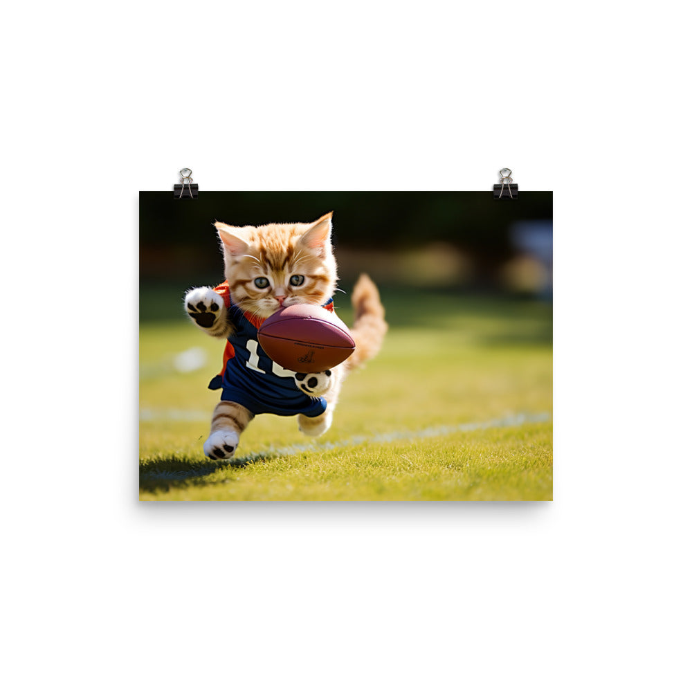 Exotic Shorthair Football Player Photo paper poster - PosterfyAI.com