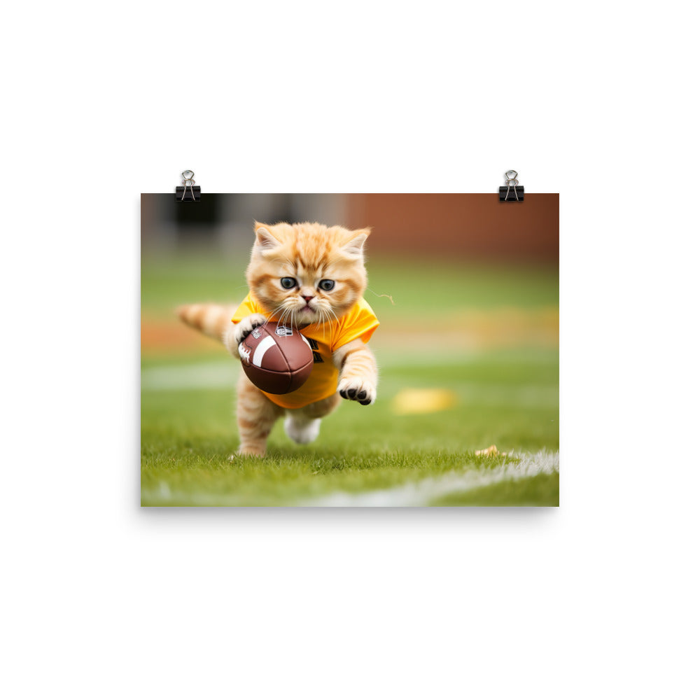 Exotic Shorthair Football Player Photo paper poster - PosterfyAI.com