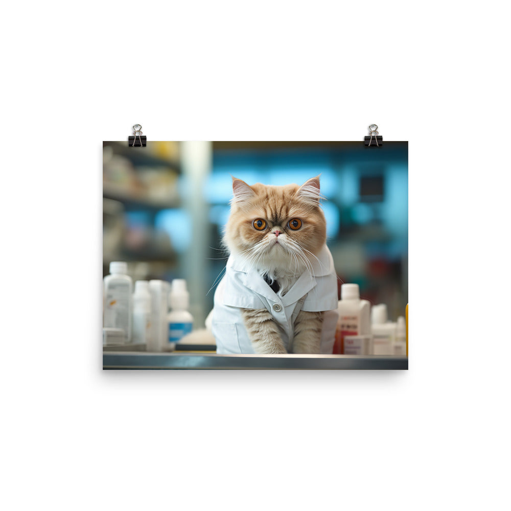 Exotic Shorthair Pharmacist Photo paper poster - PosterfyAI.com