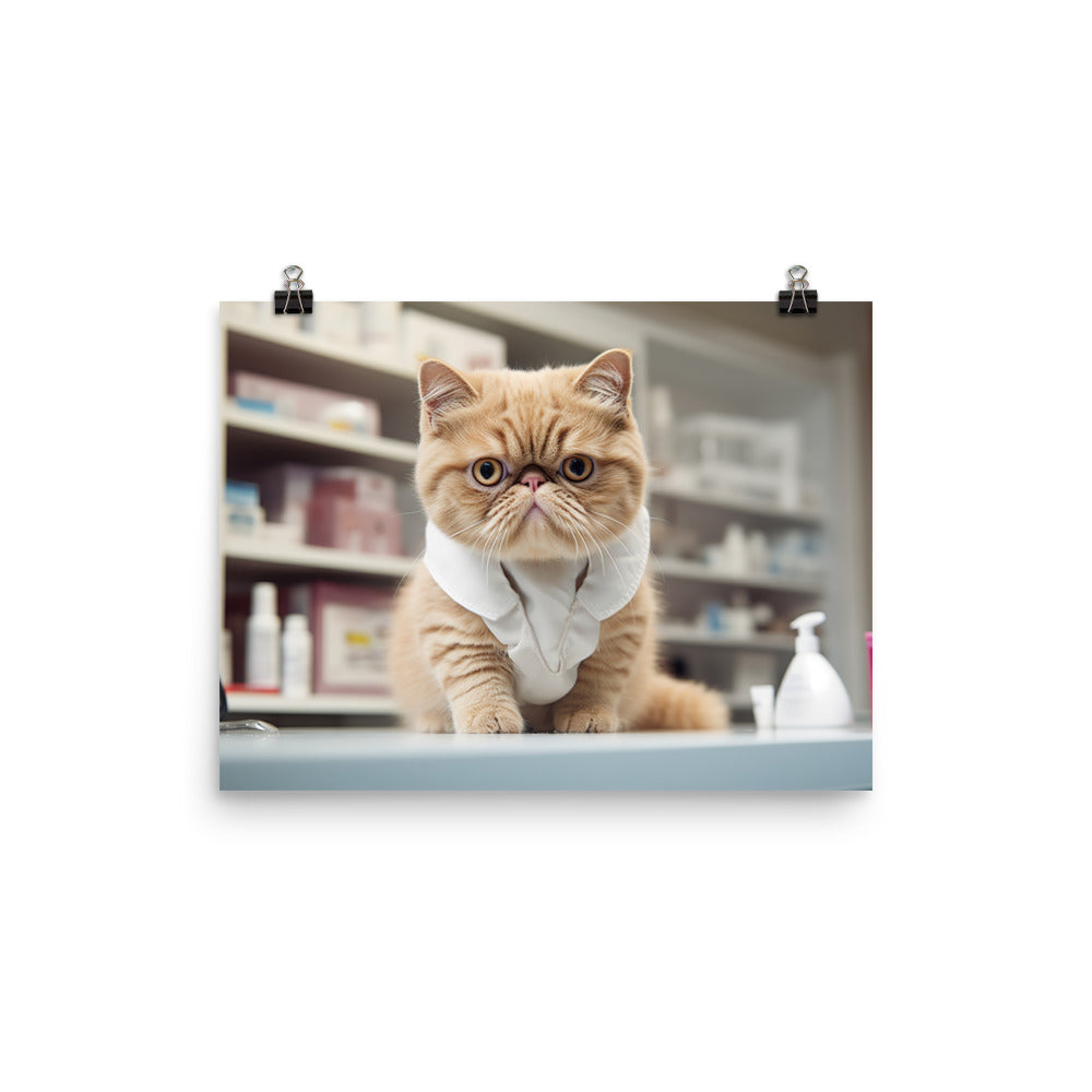 Exotic Shorthair Pharmacist Photo paper poster - PosterfyAI.com